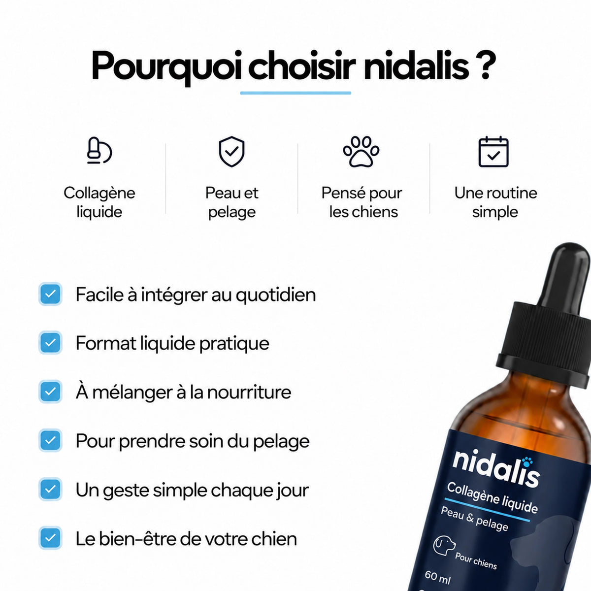 Nidalis Collagène Liquide – Peau & Pelage